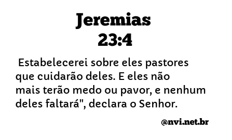 JEREMIAS 23:4 NVI NOVA VERSÃO INTERNACIONAL