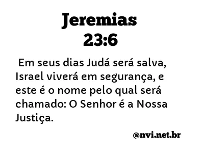 JEREMIAS 23:6 NVI NOVA VERSÃO INTERNACIONAL