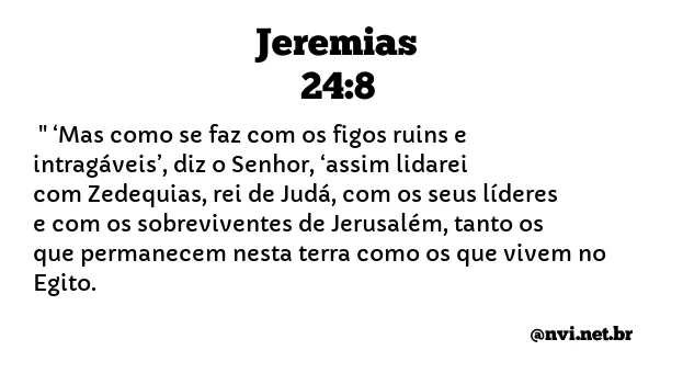 JEREMIAS 24:8 NVI NOVA VERSÃO INTERNACIONAL