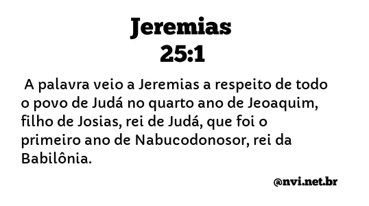 JEREMIAS 25:1 NVI NOVA VERSÃO INTERNACIONAL