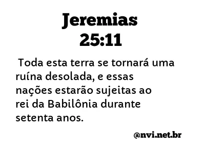 JEREMIAS 25:11 NVI NOVA VERSÃO INTERNACIONAL