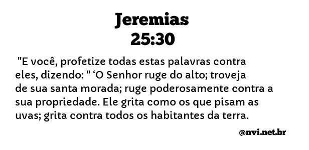 JEREMIAS 25:30 NVI NOVA VERSÃO INTERNACIONAL