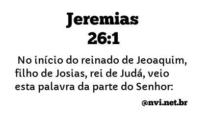 JEREMIAS 26:1 NVI NOVA VERSÃO INTERNACIONAL