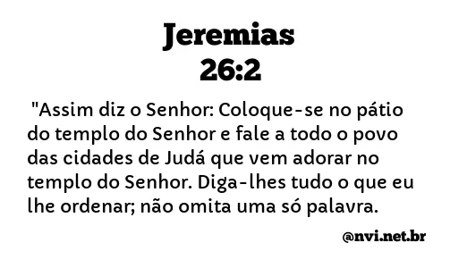 JEREMIAS 26:2 NVI NOVA VERSÃO INTERNACIONAL