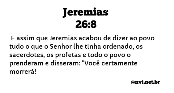 JEREMIAS 26:8 NVI NOVA VERSÃO INTERNACIONAL