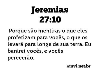 JEREMIAS 27:10 NVI NOVA VERSÃO INTERNACIONAL