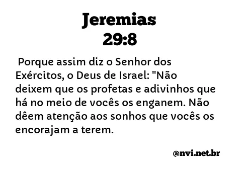 JEREMIAS 29:8 NVI NOVA VERSÃO INTERNACIONAL