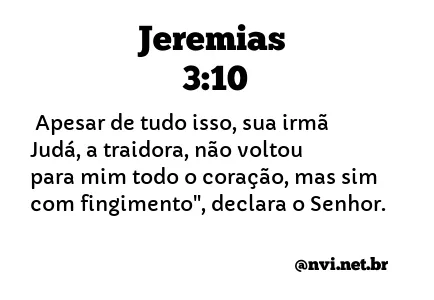 JEREMIAS 3:10 NVI NOVA VERSÃO INTERNACIONAL