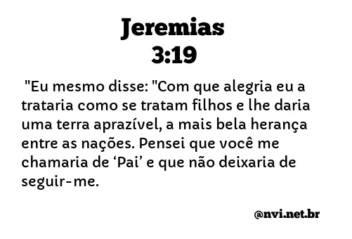 JEREMIAS 3:19 NVI NOVA VERSÃO INTERNACIONAL