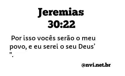 JEREMIAS 30:22 NVI NOVA VERSÃO INTERNACIONAL
