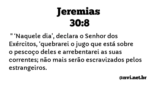 JEREMIAS 30:8 NVI NOVA VERSÃO INTERNACIONAL