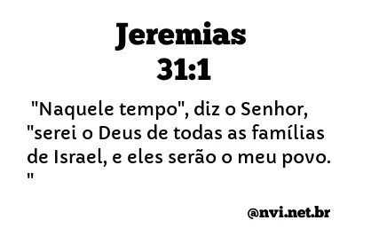 JEREMIAS 31:1 NVI NOVA VERSÃO INTERNACIONAL