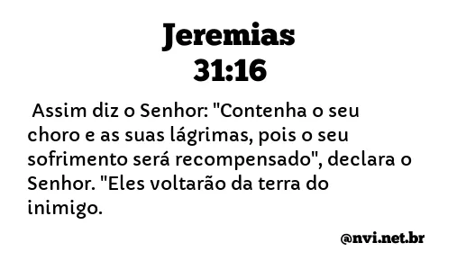 JEREMIAS 31:16 NVI NOVA VERSÃO INTERNACIONAL