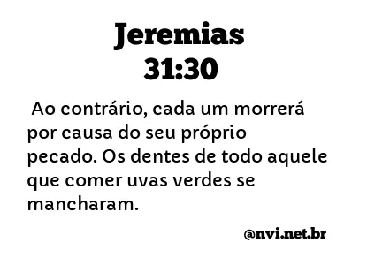 JEREMIAS 31:30 NVI NOVA VERSÃO INTERNACIONAL