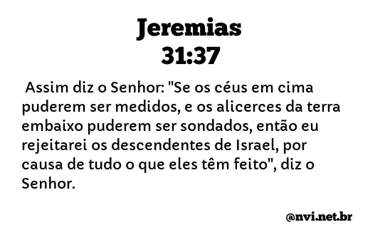 JEREMIAS 31:37 NVI NOVA VERSÃO INTERNACIONAL