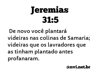 JEREMIAS 31:5 NVI NOVA VERSÃO INTERNACIONAL