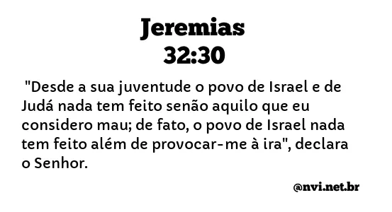 JEREMIAS 32:30 NVI NOVA VERSÃO INTERNACIONAL