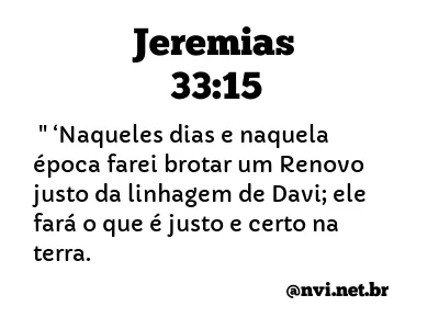 JEREMIAS 33:15 NVI NOVA VERSÃO INTERNACIONAL