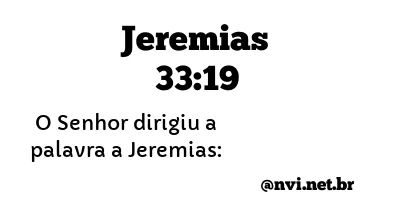 JEREMIAS 33:19 NVI NOVA VERSÃO INTERNACIONAL