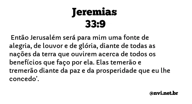 JEREMIAS 33:9 NVI NOVA VERSÃO INTERNACIONAL