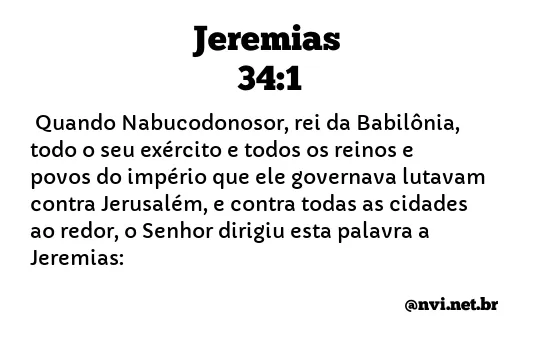 JEREMIAS 34:1 NVI NOVA VERSÃO INTERNACIONAL