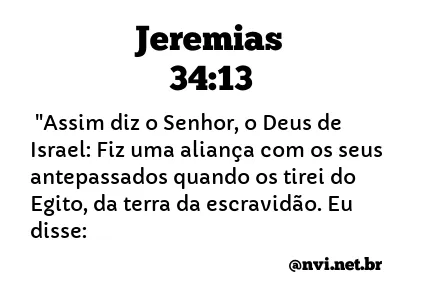 JEREMIAS 34:13 NVI NOVA VERSÃO INTERNACIONAL