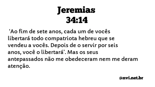 JEREMIAS 34:14 NVI NOVA VERSÃO INTERNACIONAL