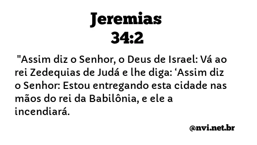 JEREMIAS 34:2 NVI NOVA VERSÃO INTERNACIONAL