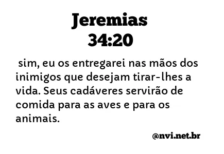 JEREMIAS 34:20 NVI NOVA VERSÃO INTERNACIONAL