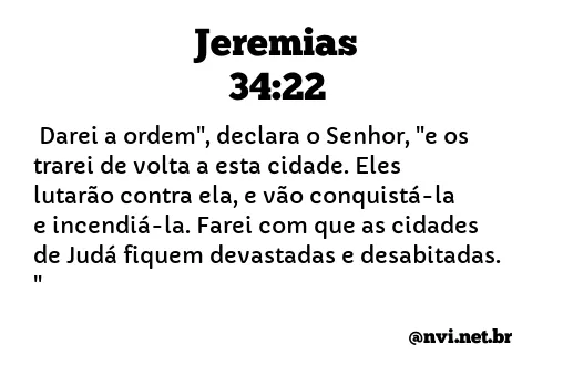 JEREMIAS 34:22 NVI NOVA VERSÃO INTERNACIONAL