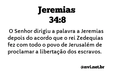 JEREMIAS 34:8 NVI NOVA VERSÃO INTERNACIONAL