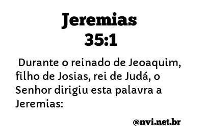 JEREMIAS 35:1 NVI NOVA VERSÃO INTERNACIONAL