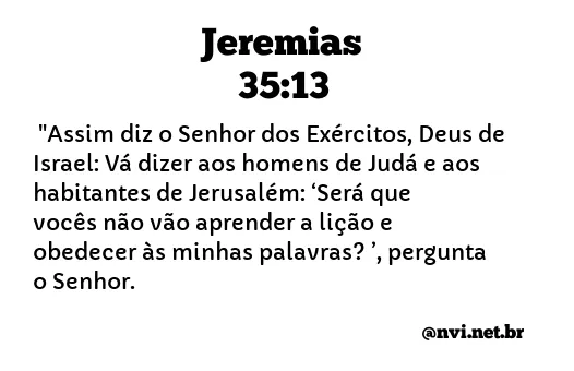 JEREMIAS 35:13 NVI NOVA VERSÃO INTERNACIONAL