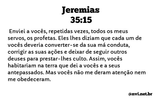 JEREMIAS 35:15 NVI NOVA VERSÃO INTERNACIONAL