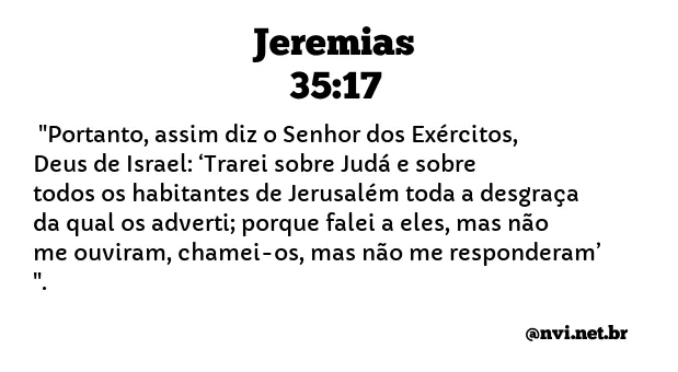 JEREMIAS 35:17 NVI NOVA VERSÃO INTERNACIONAL