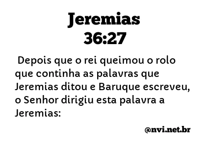 JEREMIAS 36:27 NVI NOVA VERSÃO INTERNACIONAL