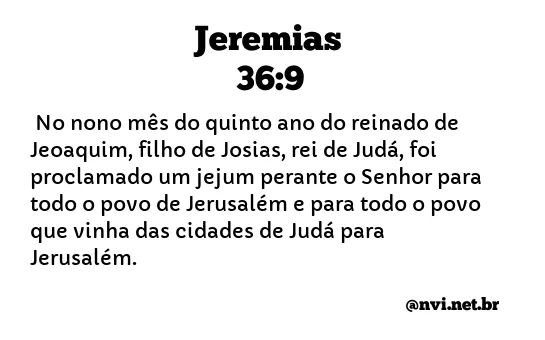 JEREMIAS 36:9 NVI NOVA VERSÃO INTERNACIONAL