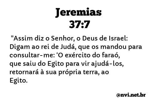 JEREMIAS 37:7 NVI NOVA VERSÃO INTERNACIONAL