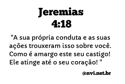 JEREMIAS 4:18 NVI NOVA VERSÃO INTERNACIONAL