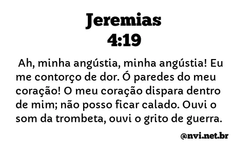 JEREMIAS 4:19 NVI NOVA VERSÃO INTERNACIONAL