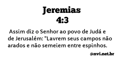 JEREMIAS 4:3 NVI NOVA VERSÃO INTERNACIONAL