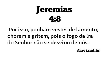 JEREMIAS 4:8 NVI NOVA VERSÃO INTERNACIONAL