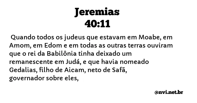 JEREMIAS 40:11 NVI NOVA VERSÃO INTERNACIONAL