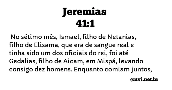 JEREMIAS 41:1 NVI NOVA VERSÃO INTERNACIONAL