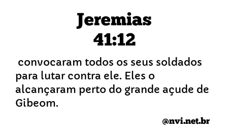 JEREMIAS 41:12 NVI NOVA VERSÃO INTERNACIONAL