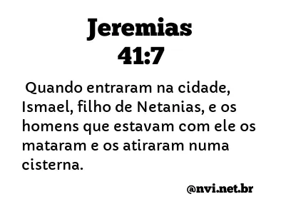 JEREMIAS 41:7 NVI NOVA VERSÃO INTERNACIONAL