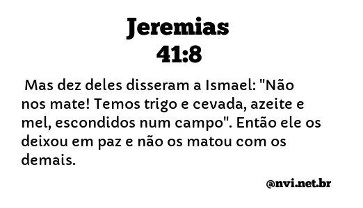 JEREMIAS 41:8 NVI NOVA VERSÃO INTERNACIONAL