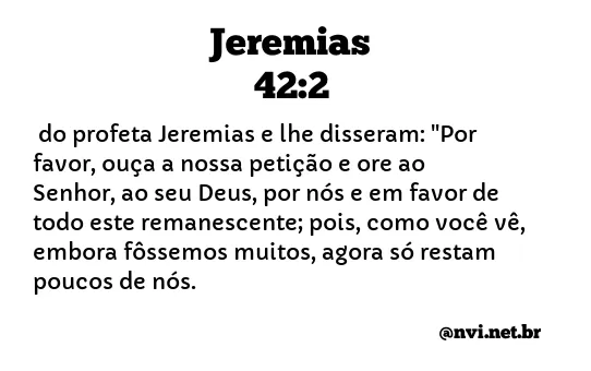 JEREMIAS 42:2 NVI NOVA VERSÃO INTERNACIONAL