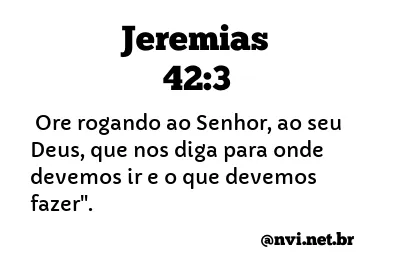 JEREMIAS 42:3 NVI NOVA VERSÃO INTERNACIONAL