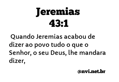 JEREMIAS 43:1 NVI NOVA VERSÃO INTERNACIONAL